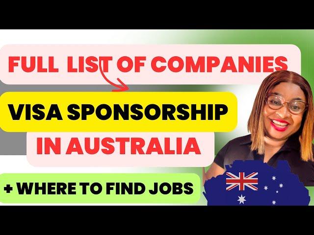 FULL LIST OF AUSTRALIA COMPANIES FOR VISA SPONSORSHIP + BEST JOB WEBSITEs FOR VISA SPONSORSHIP