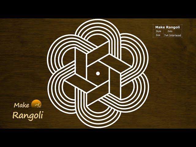 Simple Padi Kolam With 7x4 dots | Margazhi Kolam | Make Rangoli