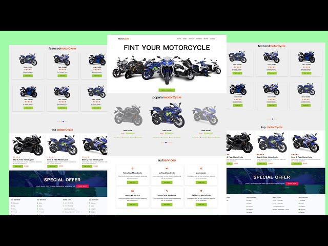 How To Make Website Using HTML & CSS | Motor Cycle Website Part - 2