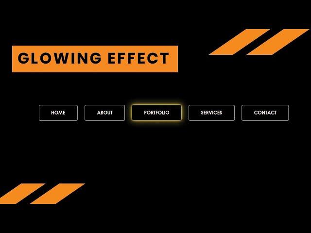Navbar with Glowing Effect on Hover | Pure CSS Animation
