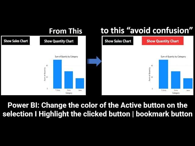 Power BI: Change the colour of the Active button on the selection I Highlight the clicked button