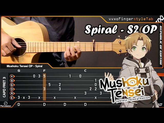 Mushoku Tensei S2 OP - Spiral by LONGMAN - Acoustic (Fingerstyle Guitar Cover) TAB Tutorial