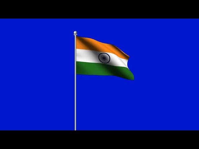 India Flag Blue Screen | Indian flag blue screen