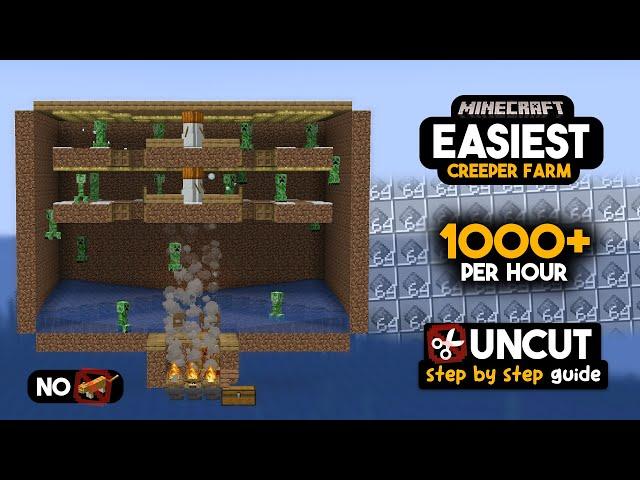 [UNCUT TUTORIAL] EASIEST Creeper Farm in Minecraft - 1000+ Gunpowder (Survival  Friendly/ NO CATS)