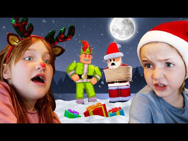 SAViNG SANTA from EViL ELF!!  a Rescue Mission to save Christmas on Roblox with Niko Adley & Navey