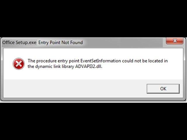 Fix Error Advapi32 dll When Install Office 365 on Windows 7