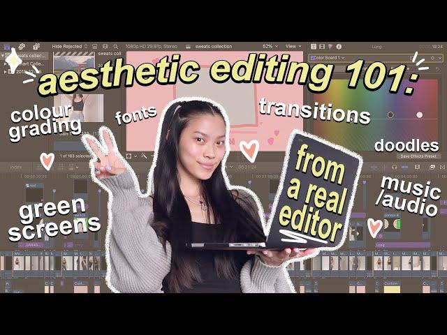 the ultimate guide to editing ~CUTE  & AESTHETIC~ videos | animations, VHS effects, music +more!