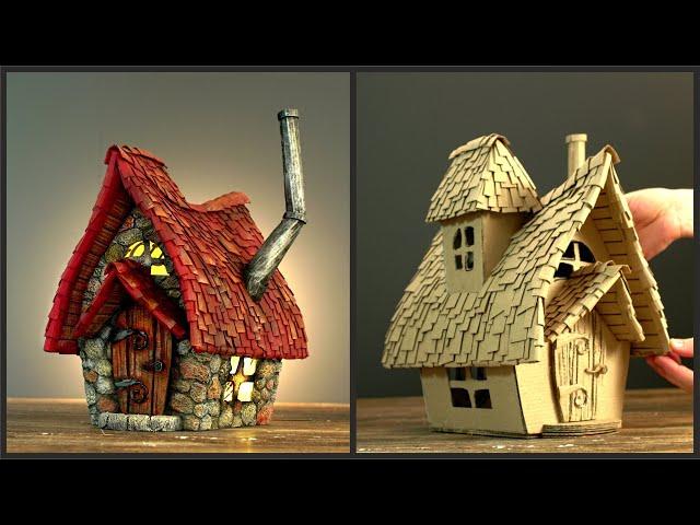 DIY Fairy House Cottage Using Cardboard
