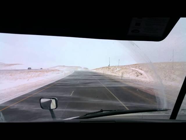 HOW TO drive in 65mph winds Westbound I-80 in Wyoming