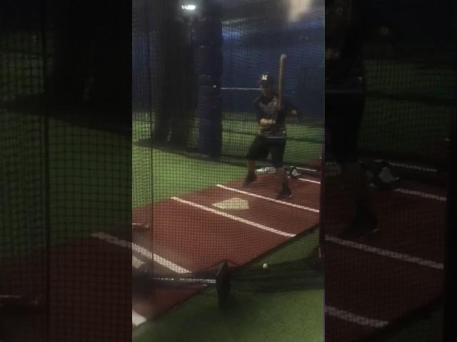 Justin Bernstein 2018 grad live BP w hitting coach Jay Blackwell 11/18/2016