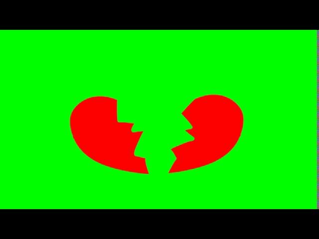 Heart Broken - Red (Green screen) 1080p