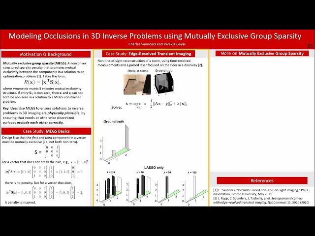 Poster 35. Modeling Occlusions in 3D Inverse Problems using Mutually Exclusive Group Sparsity