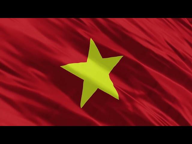 Vietnam flag waving on background 4K animation