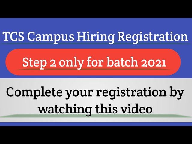 Step 2 Registration TCS NQT | (Very Important) | TCS NQT 2020 Registration | Intellective Tech