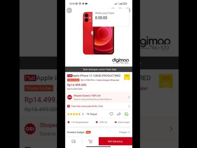 FLASHSALE SHOPEE 2.2 2022 || IPHONE 12 