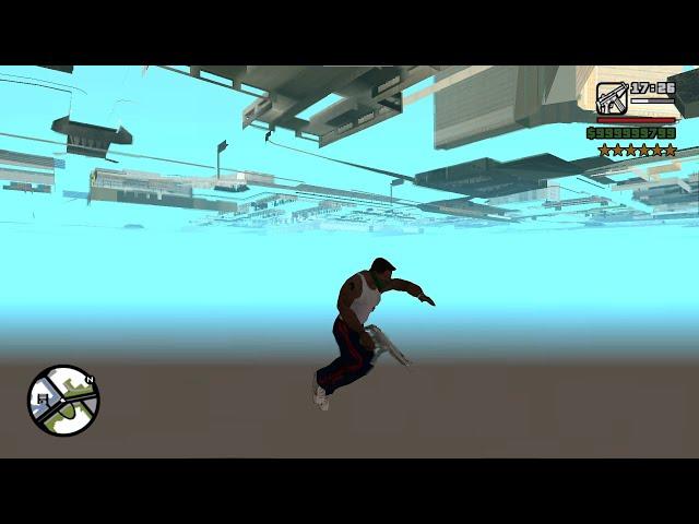 GTA SAN ANDREAS - CJ flipped over ground? while the police and military were chasing him.