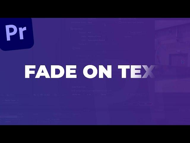 Text Fade Transition - Premiere Pro