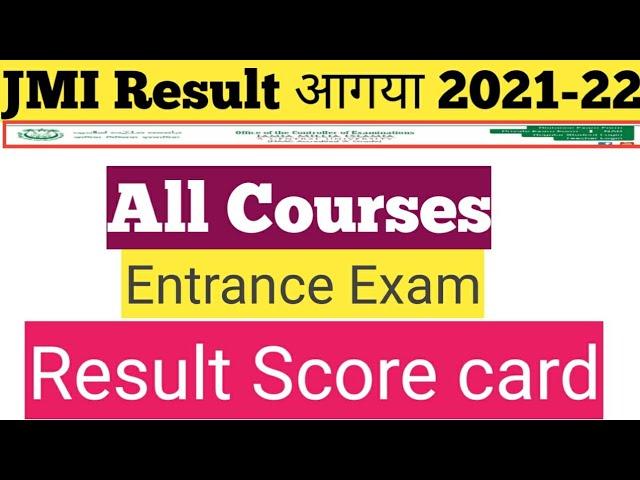 How to Check Jamia Millia islamia Entrance Test Score Card download 2021 / Jamia Score card