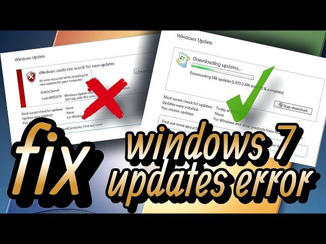 How to Fix Windows 7 Update Error 80072efe 2024