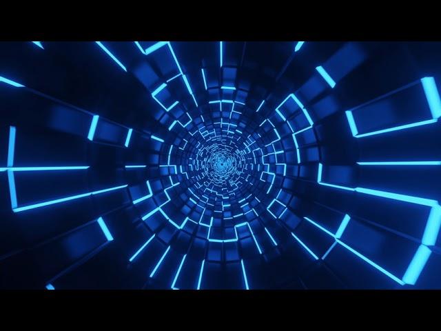 Blue Tunnel Abstract Background Video Loop - Geometric Pattern - Motion Grafics Metallic Texture 4k