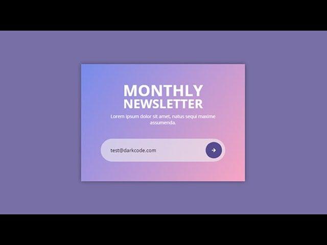 Awesome Newsletter Box Using Only HTML & CSS