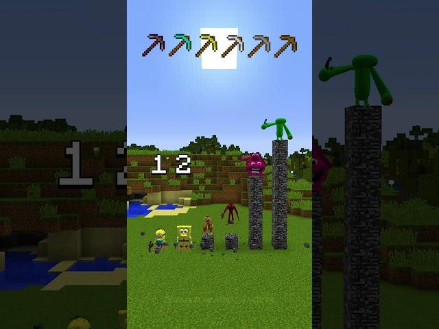 Which MINECRAFT PICKAXE Is The Fastest?  #shorts