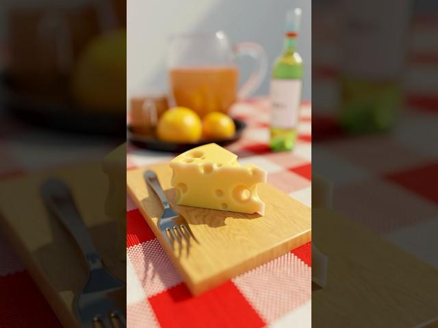 3D modeling CHEESE , what should I model next? #blender3d #3dart #3dmodeling #graphicdesign