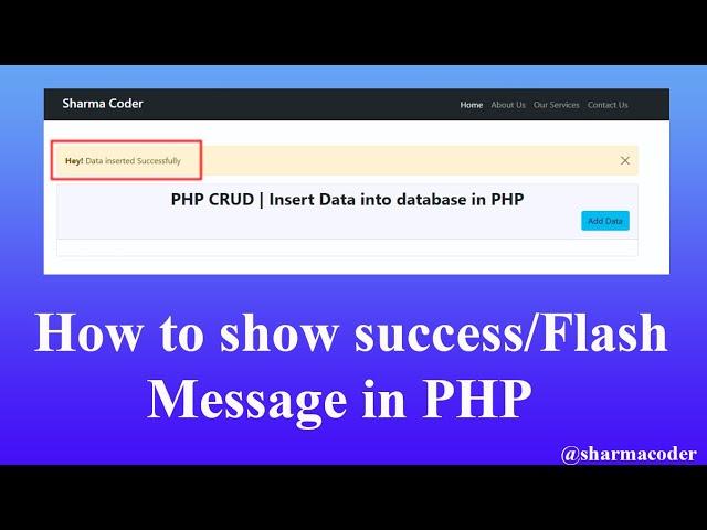 How to show Success Message/ Flash message in PHP | Show Session message  in next page