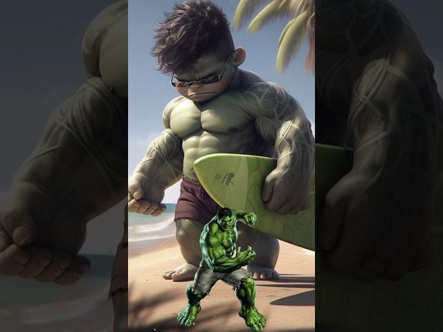 Superheroes - Super baby surfing  All Characters #avengers #shorts #marvel