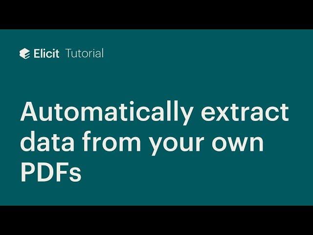 Extract data from PDFs