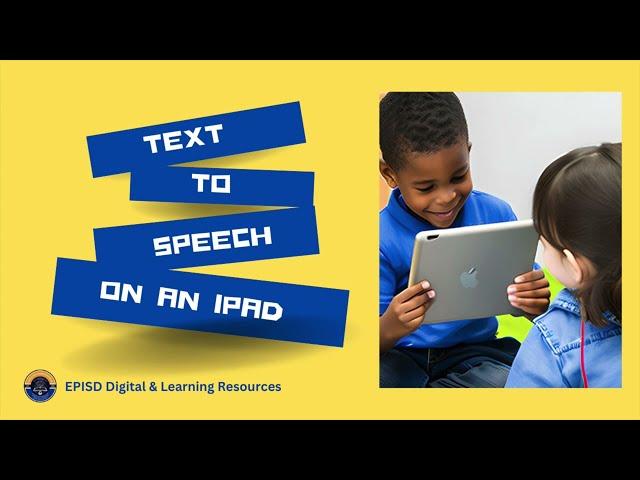 Turning on Text to Speech or the Speak feature on the iPad