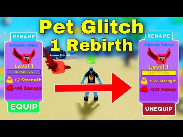 How to Pet Glitch With 1 Rebirth in Muscle Legends 2023 ~ Roblox