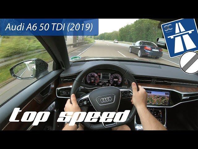 Audi A6 50 TDI (2019) on German Autobahn - POV Top Speed Drive