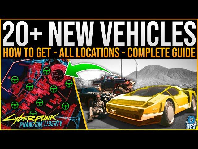 ALL 20+ NEW VEHICLES / Cars & Bikes Location Guide - Cyberpunk 2077 Phantom Liberty DLC 2.01 Update