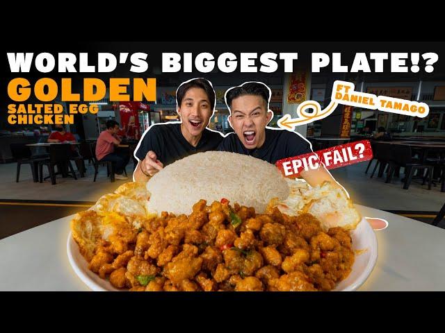 We Conquered THE WORLD'S LARGEST PLATE OF SALTED EGG CHICKEN ft Daniel Tamago!