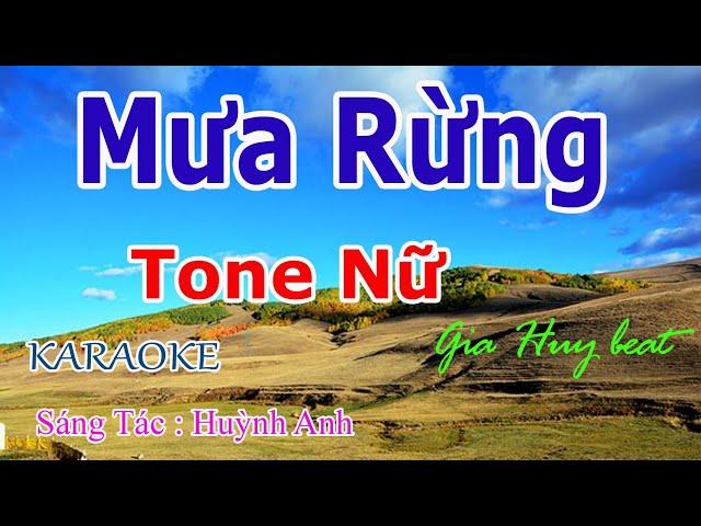 Mưa Rừng - Karaoke - Tone Nữ -  Nhạc Sống - gia huy beat