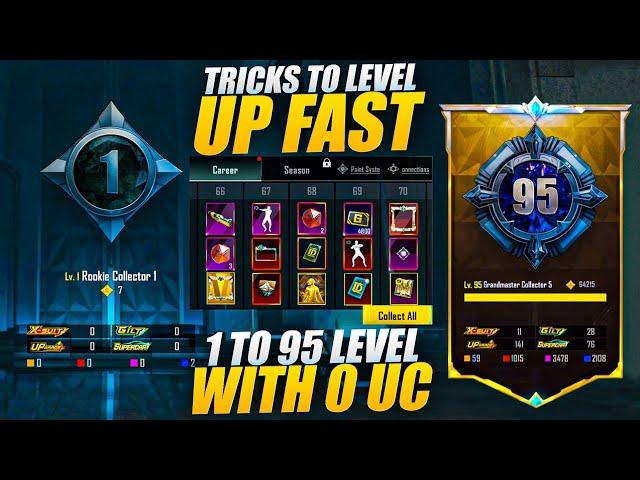 OMG  New Trick For Level 1 To 95 | Zero Uc Trick | New Collection Feature | Free Rewards | Pubgm