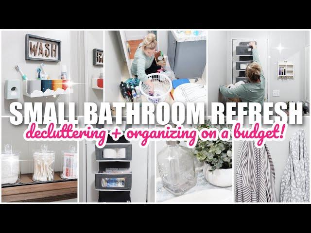 SMALL BATHROOM ORGANIZATION ON A BUDGET! \\ MOBILE HOME CLEAN AND ORGANIZE WITH ME!