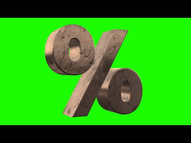 gold percentage animation in green screen free stock footage