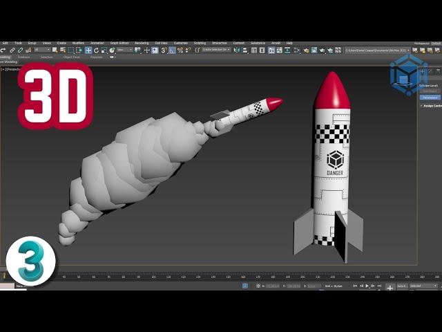 Tutorial Criar Missil em 3D e Animar com Trajetória e partículas  no 3ds Max