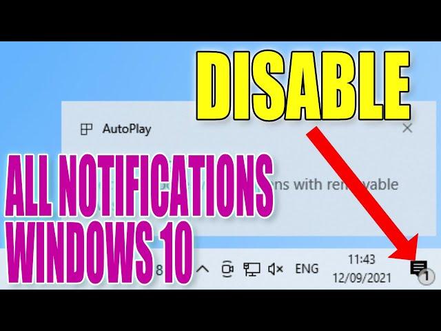 Turn Off All Notifications In Windows 10 Tutorial