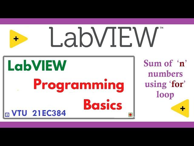 #BEC358A    Sum of N numbers using  FOR loop    in LabVIEW tool