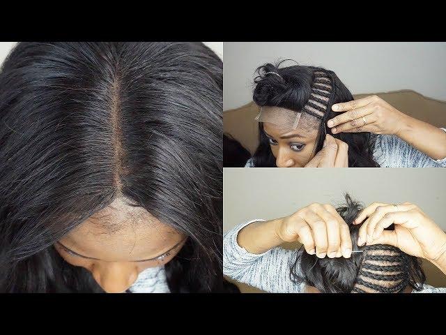 WATCH ME SEW IN LACE CLOSURE ON MY HEAD ||DIY  || YOLISSA HAIR