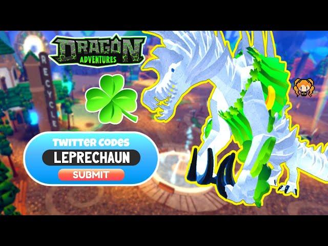 TWITTER CODES March 2021 St. Patty's Day! LEPRECHAUN New Lobby! Roblox Dragon Adventures