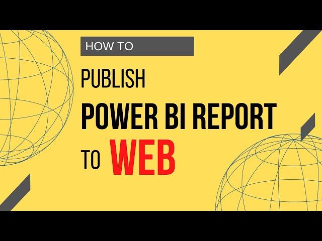 How to publish power bi report to web