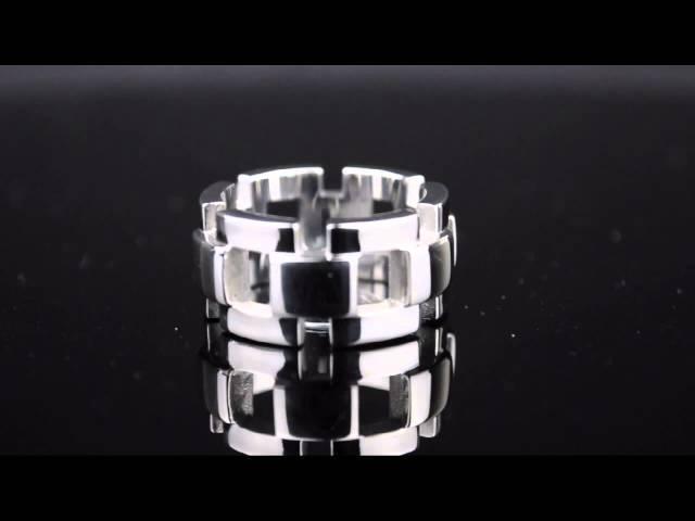 Inox Jewelry Men's Stainless Steel Large Curb Chain Design Ring -FR1261