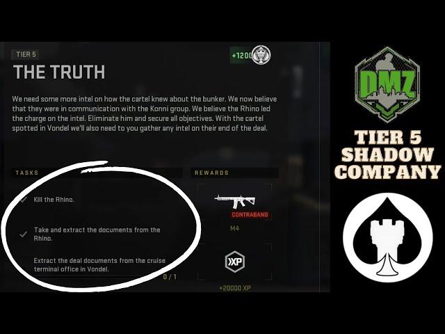 The Truth (SOLO) Tier 5 Shadow Company Mission DMZ Warzone 2.0