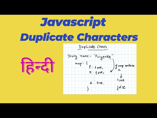 Duplicate Characters in String | Duplicate Characters in Javascript