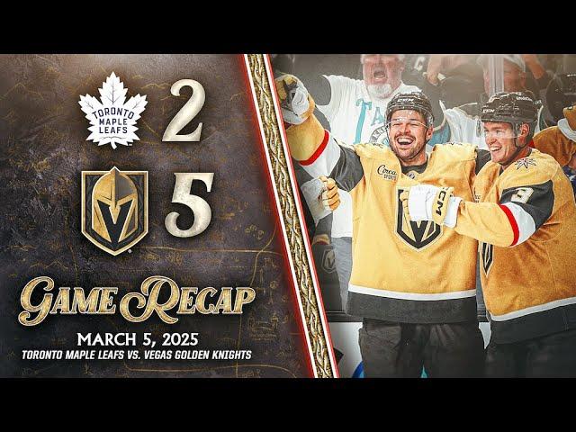 HIGHLIGHTS | Vegas Golden Knights 5, Toronto Maple Leafs 2 | March 5, 2025