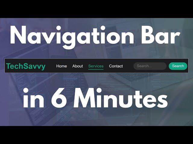 How to Create a Navigation Bar in 6 Minutes | HTML and CSS Tutorial For Beginners